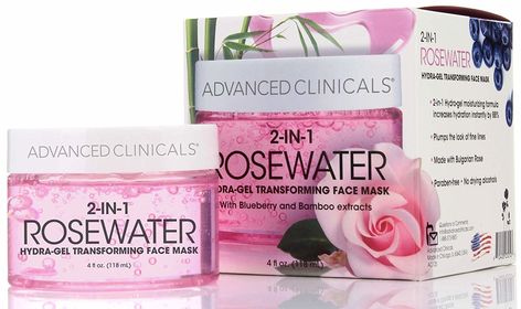 Advanced Clinicals Rosewater Overnight Gel Mask cools and moisturizes your skin with rosewater, aloe vera, and coconut oil to help diminish fine lines and wrinkles. 17 Of The Best Overnight Face Masks You Can Get Online Aloe Vera And Coconut Oil, Avocado Mask, Overnight Face Mask, Acne Face Mask, Natural Face Mask, Under Eye Mask, Alcohol Free Toner, Clay Face Mask, Face Mask Recipe