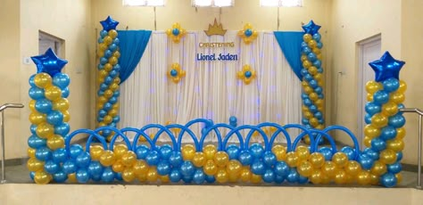 Ballon Stage Decorations, Balloon Decoration For Stage, Panggung Pentas Seni, Birthday Stage Decoration Ideas, Balloon Arch Decorations, Simple Stage Decorations, Birthday Party Decorations For Adults, Happy Birthday Decor, Celebration Balloons