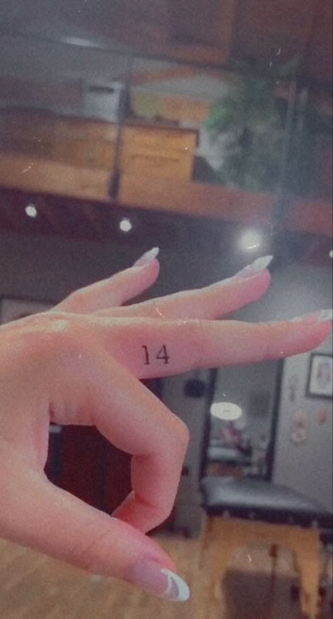 Number On Finger Tattoo, 13 Finger Tattoo, Number 12 Tattoo Ideas, Number Tattoo On Finger, Finger Number Tattoo, Number 10 Tattoo Ideas, Finger Tattoos Numbers, Number Finger Tattoo, Small Number Tattoo