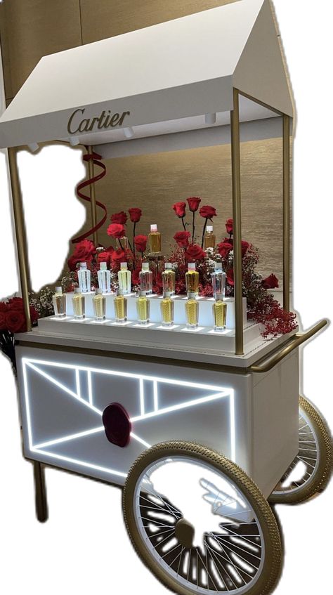 Perfume corner for wedding Perfume Bar Set Up Wedding, Perfume Corner, Perfume Bar, Red Perfume, Wedding Perfume, Perfume Testers, Brand Activations, Bar Set Up, Retail Display