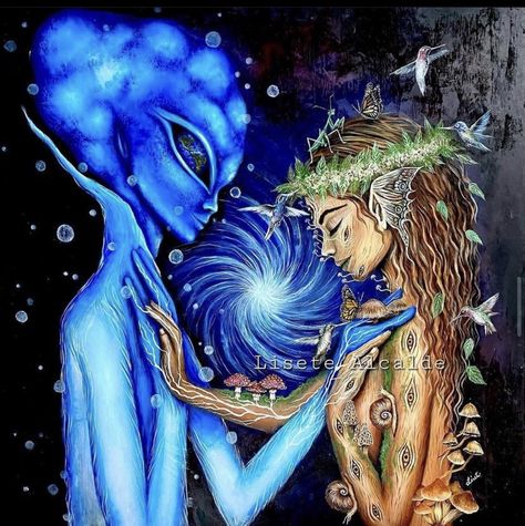 Spiritual Art Soul, Arte Alien, Spiritual Artwork, Aliens And Ufos, Spirited Art, Love Canvas, Alien Concept Art, Higher Self, Alien Art