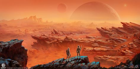 Xu Zhang - Farcry5 Lost on mars Concept art Mars Concept Art, Desert Biome, Mars Planet, Sci Fi Landscape, Landscape Concept, Alien Planet, Desert Art, Futuristic Art, 3d Artwork