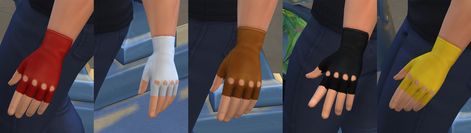 Fingerless Gloves for Male ! by Moicom Mesh Tool, Sims 4 Children, Sims 4 Cc, Sims 4 Mods, Sims Cc, Color Swatches, Basic Colors, The Sims, Fingerless Gloves