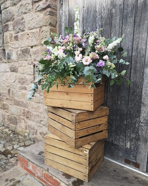 Wood Crate Wedding Decor, Vintage Wood Crates, Country Wedding Flowers, Wedding Aesthetics, Wedding Table Flowers, Wood Crates, Wooden Crates, Autumn Wedding, Table Flowers