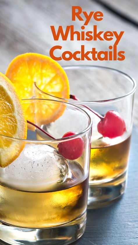 Rye Whiskey Cocktails Rye Drinks Cocktail Recipes, Rye Whiskey Cocktail Recipes, Rye Whiskey Drinks, Disaronno Cocktails, Rye Drinks, Rye Whiskey Cocktail, Best Rye Whiskey, Rye Cocktails, Honey Drink