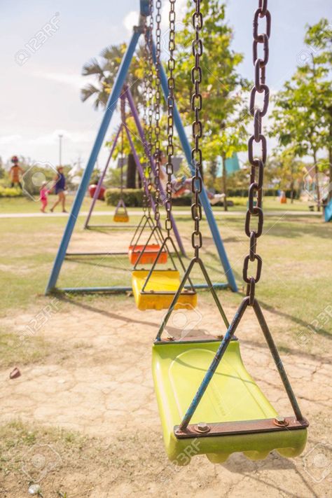 Swings Playground Aesthetic, School Playground Aesthetic, Playground Reference, Play Ground Aesthetic, Park Playground Aesthetic, Swings Playground, Aesthetic Playground, Playground Aesthetic, Playground Background