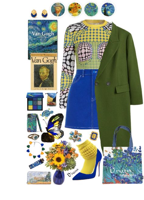 Van Gogh Outfit Ideas, Van Gogh Inspired Outfit, Van Gogh Museum Outfit, Van Gogh Clothes, Van Gogh Outfit, Museum Outfit, Artsy Outfit, Style Character, Van Gogh Museum