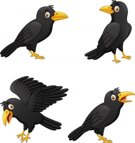 Crow Cartoon Character Design, Crow Cartoon Drawing, How To Paint A Crow, Crow Drawing Sketch, Crow Cartoon, Crow Character, Cartoon Crow, Crow Illustration, Crow Drawing