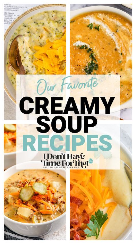 Creamy Soup recipes with a title Creamy Soup Recipes Instant Pot, Cream Based Soups Crock Pot, Can Cream Of Mushroom Soup Recipes, Homemade Cream Of Chicken Soup Easy, Easy Cream Soup Recipes, Cream Soups Ideas, Creamed Soup Recipes, Creamed Soups Homemade, Cream Based Soup Recipes