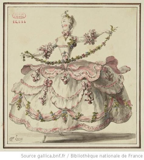 Costume Fleur, Theatrical Costumes, Rococo Dress, Rococo Fashion, 18th Century Fashion, Half Dolls, Dress Drawing, Happy Birthday Images, Historical Costume