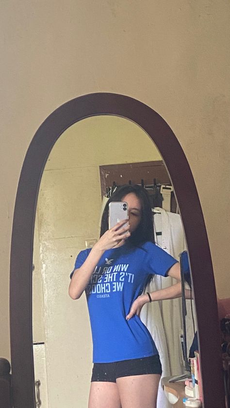 Ateneo shirt mirror selfie Shirt Mirror Selfie, Volleyball Shirt, Essay Writing Skills, Cute Selfies Poses, Girl Fits, Friend Poses, Bear Wallpaper, Cute Selfie Ideas, Pajama Shorts