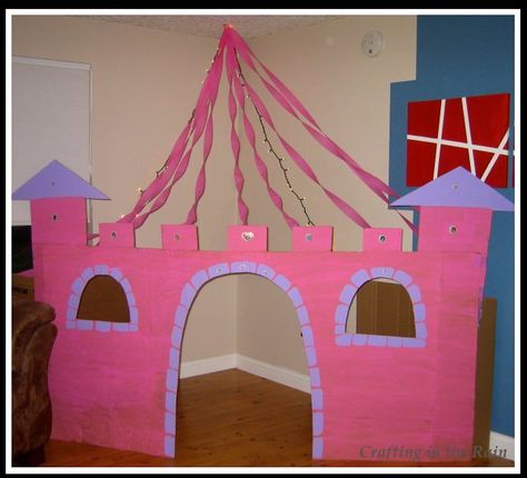 diy princess castle | princess needs a castle so this is what i put together for a princess ... Castle Playhouse, Castle Crafts, Cardboard Castle, Castle Backdrop, Sofia Party, Cinderella Party, Princess Diy, Disney Princess Party, Princess Theme