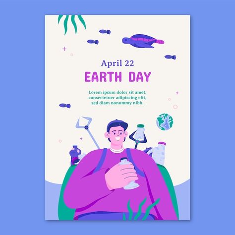 Vertical poster template for earth day c... | Free Vector #Freepik #freevector #earth-poster #mother-nature #mother-earth #earth-day Earth Day Celebration, Earth Poster, Vertical Poster, Poster Template, Earth Day, Mother Earth, Mother Nature, Graphic Resources, Vector Free