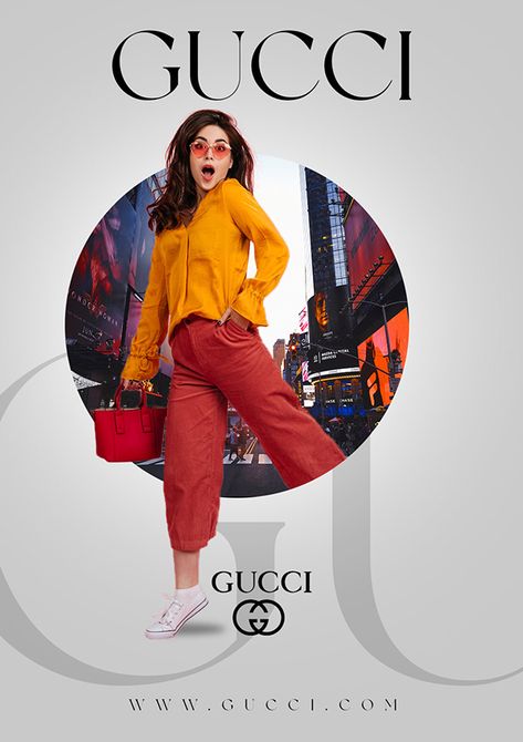 Gucci Poster Design, Fashion Design Advertising, Fashion Designer Poster Design, Clothes Creative Ads Design, Graphic Design For Fashion Brand, Fashion Magazine Advertisement, Clothing Poster Design Ideas, Fashion Brand Poster Design, Magazine Ads Design Creative Advertising