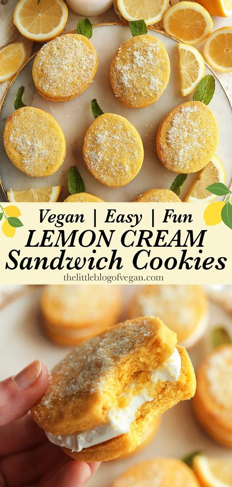 Tall pinterest pin of lemon cookies Vegan Gluten Free Treats, Easy Desserts Eggless, Eggless Lemon Desserts, Quick Vegan Cookies, Simple Vegan Dessert 3 Ingredients, Colorful Vegan Food, Vegan Mexican Desserts, Gluten And Dairy Free Recipes Desserts, Cafe Style Food