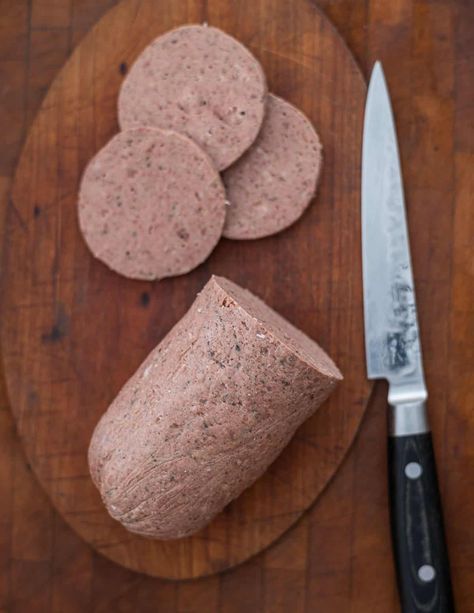 Classic Homemade Braunschweiger or Liverwurst - Forager | Chef Liver Sausage Recipes, Homemade Liverwurst Recipe, Braunschweiger Recipes, Homemade Lunch Meat, Beef Liver Recipes, Liverwurst Recipe, Forager Chef, Diy Sausage, Jerkey Recipes