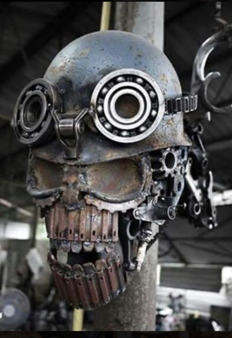 Easy Welding Projects, Junk Metal Art, Recycled Metal Art, Metal Skull, Welding Art Projects, Metal Working Projects, Metal Artwork Wall, Metal Garden Art, Steel Art