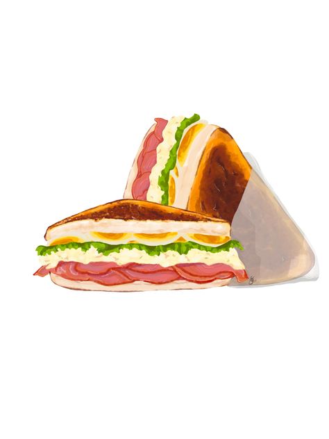 Club Sandwich Drawing, Sandwich Art Drawing, Sandwiches Illustration, Drawing Sandwich, Anime Sandwich, Sandwich Cartoon, Cartoon Sandwich, Sandwich Clipart, Sausage Egg Sandwich