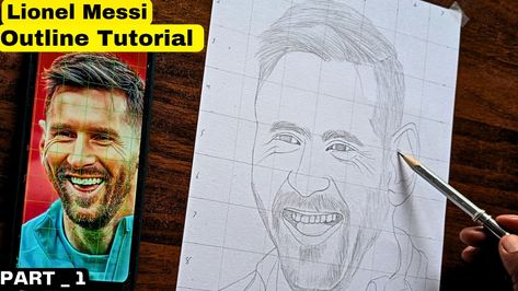 Lionel Messi drawing easy outline drawing How To Draw Messi Easy, Messi Sketch Easy, Messi Drawing Pencil Easy, Messi Face Drawing, Messi Portrait Sketch, Messi Drawing, Outline Drawings, Lionel Messi, Easy Drawings