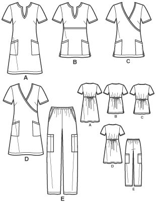 Purchase New Look 6817 Misses Scrubs: Dresses, Tops and Pants and read its pattern reviews. Find other Uniforms, Dresses, Tops, Pants, sewing patterns. Scrub Uniform Patterns Sewing, Nurse Dress Uniform Pattern, Scrubs Uniform Pattern, Doctors Scrubs, Scrub Dress, Nursing Scrubs Pattern, Nurse Outfit Scrubs, Medical Scrubs Fashion, Scrubs Pattern