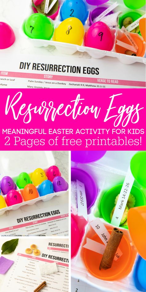 Resurrection Eggs Printable Free, Resurrection Eggs Diy, Ressurection Eggs, Esl Projects, Resurrection Eggs Printable, Easter Fruit, Resurrection Eggs, Dollar Diy, Kids Holidays