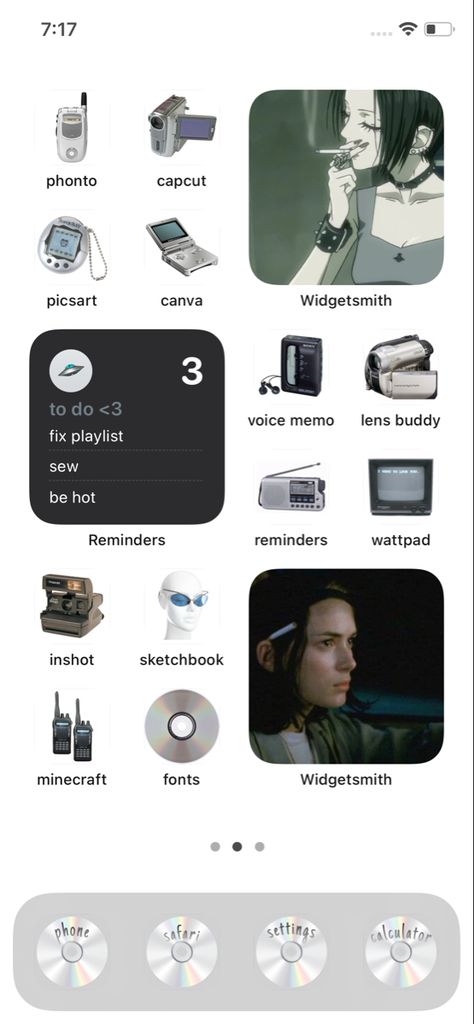 Widget Iphone Y2k, Widget Iphone Aesthetic Y2k, Ios Homescreen Y2k, Y2k Themed Phone, Home Screen Ideas Y2k, Nana Iphone Layout, Homescreen Ideas Y2k, Iphone Layout Y2k, Y2k Homescreen Ideas