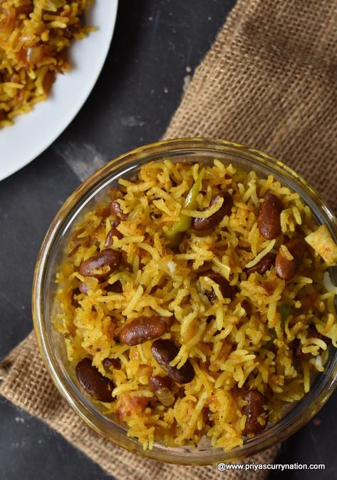 rajma pulao recipe | how to make rajma pulao - Curry Nation Simple Pulao Recipe, Chickpea And Rice Recipe, Kabli Pulao Recipe, Kheema Pulao Recipe, Masoor Pulao Recipe, Simple Veg Pulao Recipe, Moroccan Chickpea Soup, Bbq Vegetables, Vegetable Pulao Recipe