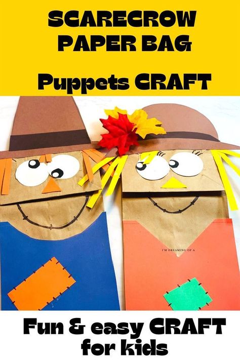 SCARECROW Paper Bag PUPPET Check more at https://creativeideas.modstoapk.com/scarecrow-paper-bag-puppet/ Fall Craft Kids, Scarecrow Puppet, Make A Scarecrow, Bag Puppet, Fun Thanksgiving Crafts, Scarecrow Crafts, Paste Paper, Paper Bag Crafts, Paper Bag Puppets