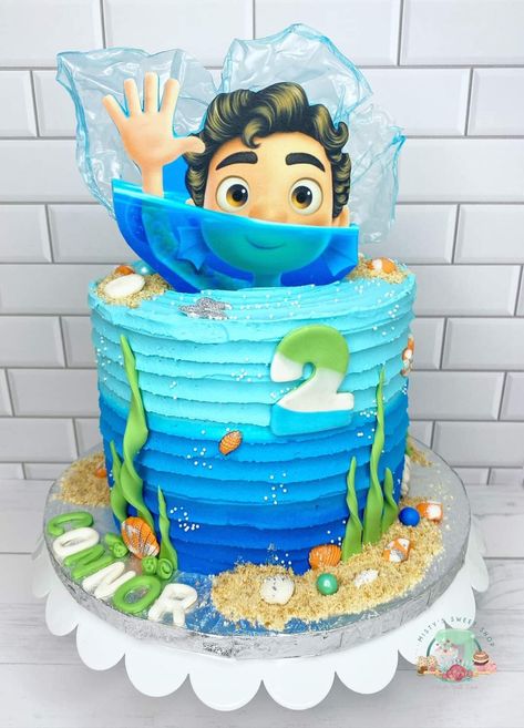 Luca Themed Cake, Luca Cake Ideas, Luca Birthday Cake, Luca Birthday, Luca Birthday Party Ideas, Jungle Baby Shower Theme, 3d Cake, Third Birthday Party, Jungle Baby Shower