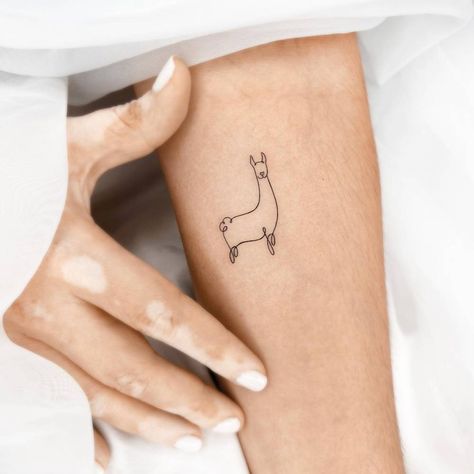 Lama Tattoo, Peru Tattoo Ideas Design, Fine Line Llama Tattoo, Matching Llama Tattoos, Peruvian Tattoo Ideas, Small Alpaca Tattoo, Alpaca Tattoo Cute, Llama Outline Tattoo, Peru Tattoo Ideas