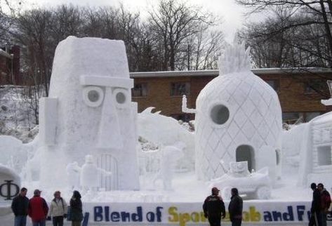 It would take more than a snow day to build one of these amazing creations. These works of art put all of my half-assed snowmen to shame. Snoopy House, Snow Sculptures, Ice Art, Snow Art, Snow Fun, Sand Sculptures, Ice Sculptures, Snow And Ice, Winter Fun