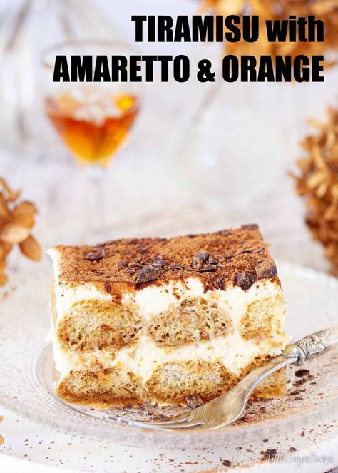 If you are wanting to liven up the traditional tiramisu recipe try this Amaretto tiramisu with a hint zesty orange. It's quick and no baking or cooking is required. Recipe via LittleSugarSnaps Amaretto Food Recipes, Amaretto Tiramisu Recipe, Desserts With Amaretto, Caramel Tiramisu Recipe, Almond Tiramisu Recipe, Almond Tiramisu, Amaretto Recipes, Amaretto Tiramisu, Tiramisu Recipe Without Eggs