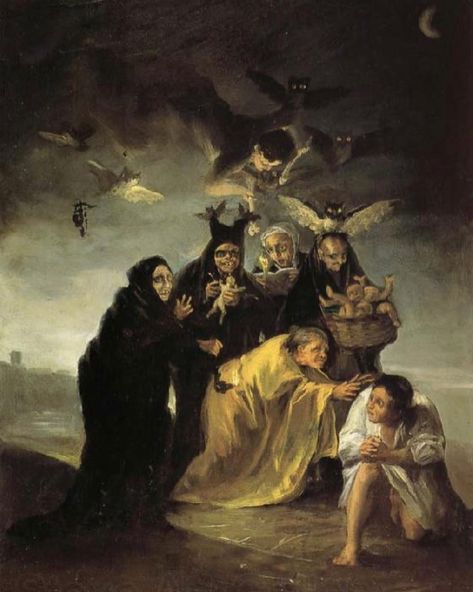 🦉The Spell, (1797-98) - Francisco de  Goya 🦉  #art #arte Francisco Goya Paintings, Francis Goya, Goya Paintings, Witch Painting, Art Noir, Francisco Goya, Art Students, Witch Art, Historical Art