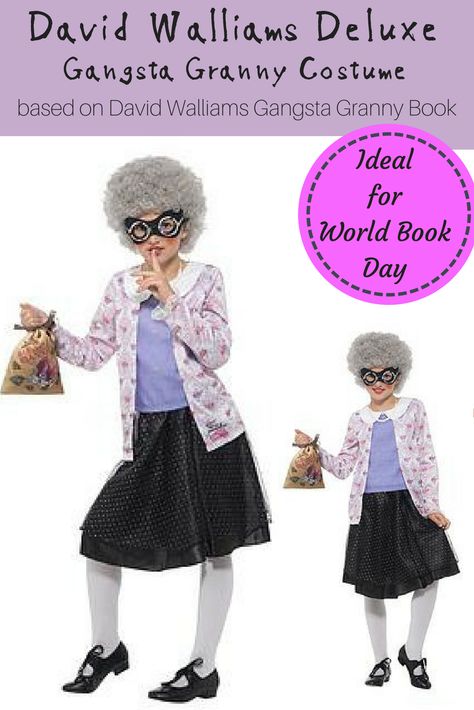 Gangsta Granny Costume from David Walliams' book, ideal for World Book Day! check it out #cosplay Gangsta Granny Costume, Granny Fancy Dress, David Walliams Books, Gangsta Granny, Granny Costume, Book Week Costume Ideas, Book Parade, Kids Costume Ideas, Book Character Day