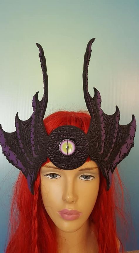 Purple Demon, Diy Dragon Costume, Parade Costumes, Shrek Jr, Demon Dragon, Vampire Ball, Dragon Spirit, Head Dresses, Demon Wings