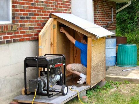 How to Build a Generator Enclosure Generator Cover Ideas, Diy Well Pump House Ideas, Generator Enclosure, Generator Shed, Generator Box, Diy Generator, Generator House, Portable Generator, 4 Wheeler