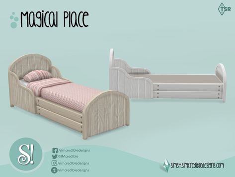 Kids Toddler Bed, Sims 4 Beds, Toddler Bed Frame, Resource Furniture, Kids Bed Frames, Sims Packs, Sims 4 Bedroom, Single Bed Frame, Toddler Beds