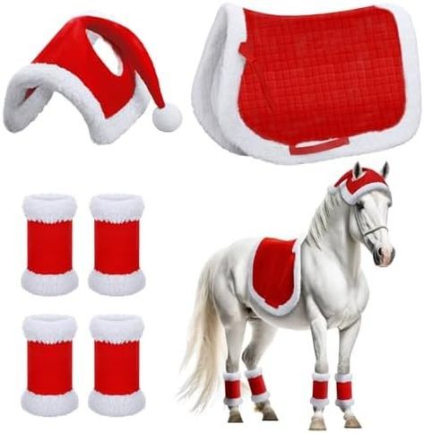 Christmas Saddle Pad, Hobby Horse Accessories Diy, Horse Costume, Quick Costumes, Holiday Party Accessories, Xmas Costumes, Leg Wraps, Christmas Horse, Horse Costumes