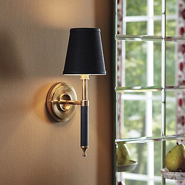 Maddox 1-Light Ribbed Arm Sconce Brass Sconces Living Room, Indoor Wall Sconces Living Room, Black Wall Sconces Living Room, Black Sconces Bathroom, Black And Gold Sconces, Fireplace Wall Sconces, Fireplace Sconces Lighting, Sconces Dining Room Wall, Writer's Office