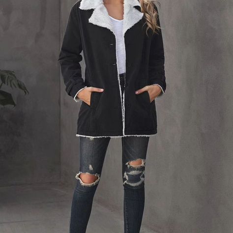 📣🎁New Customer Coupon For 15% Off 🔥 Use code 4J8YFPMA05XB Fast & Free Shipping For Orders Over $50 🛒Hundred of new products added 👉Buy it here at: https://theretailbridge.com - - - - - - - - - - - #coats #winterwear #FlashSale #newcustomer #weeklydeals #trending #giftideas #fyp #theretailbridge Black Denim Sherpa Jacket, Sherpa Jean Jacket, Knee Boots Flat, Denim Sherpa Jacket, Casual Shoes Women Flats, Thermal Jacket, Casual Outerwear, Walking Shoes Women, Casual Vest