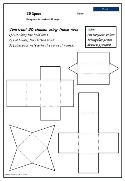 Geometric Nets Shapes Worksheets Sorting Activities Nets Posters 3d Shapes Lesson, Free Printable Crossword Puzzles, 3d Shapes Worksheets, Shapes Lessons, Shapes Worksheet Kindergarten, Sets Math, Halloween Maze, Printable Graph Paper, Sequencing Worksheets