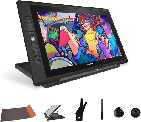 Anime Sketch Digital, Drawing Tablet With Screen, Cyberpunk Room, Computer Notes, Art Tablet, Witchy Room, Pen Display, Sketch Digital, Drawing Software