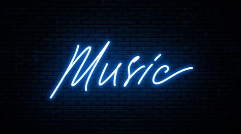 Dark Blue Music Aesthetic, Music Blue Aesthetic, Blue Music Aesthetic, Neon Widgets, Music Neon Sign, Music Neon, Music Bedroom, Blue Music, Blue Neon Lights