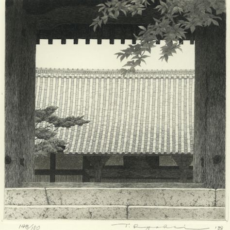 Rural Japan, Elegant Landscape, Subtle Beauty, Architectural Sketch, Japanese Architecture, Rural Landscape, Architecture Illustration, Japan Art, Japanese Prints