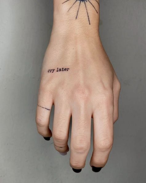 Hand Written Tattoos, Small Meaningful Tattoo Ideas, Dragon Hand Tattoo, Cross Tattoo On Hand, Tattoo Word Fonts, Meaningful Tattoo Ideas, Enough Tattoo, Full Hand Tattoo, Ma Tattoo