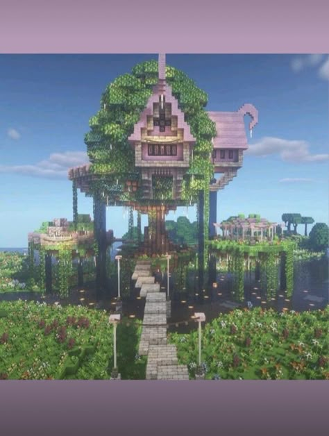 Minecraft Fairy Builds, Villa Minecraft, Case Minecraft, Houses Minecraft, Rumah Minecraft Sederhana, Minecraft Mansion, Minecraft Aesthetic, Minecraft Structures, Bangunan Minecraft