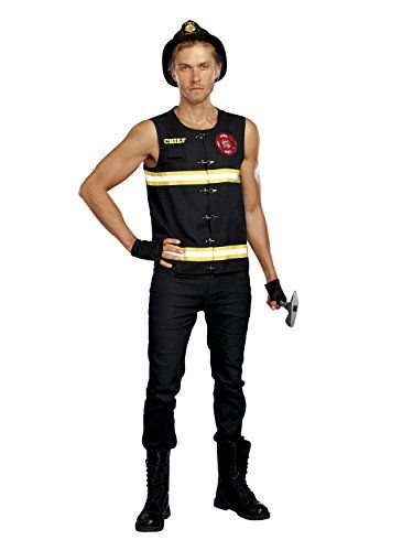 Dreamgirl Mens Fire Away Black XL ** Click for more Special Deals #Valentines#ValentineTreats#ILoveYou#Love#SexyLook#ValentineDecor#ValentineArt#Romance Mens Firefighter Costume, Hot Fireman, Fireman Costume, Firefighter Costume, Carhartt Shirts, Fire Chief, Reflective Tape, Button Down Shirt Mens, Snowboard Jacket