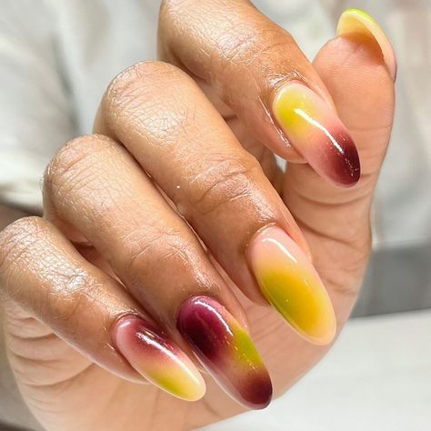 #auranails by @yoshnail #vpyoshiko AVAILABILITIES this week! Call NOW to book 📞 646.410.2928 #vanityprojectsnyc #vpofficialig… | Instagram Nails Purple And Yellow, Purple Yellow Nails, Yellow And Purple, Yellow Nails, Makati, Purple Nails, Nails Inspiration, Nails, Purple