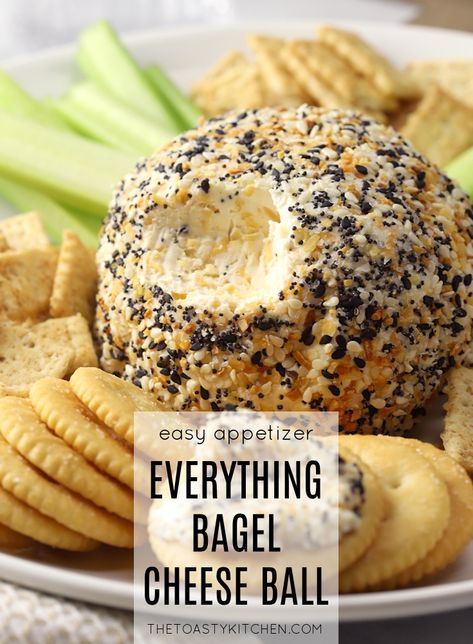 Cheeseball Recipes Vegetarian, Everything But The Bagel Cheese Ball, Cheese Ball Everything Bagel, Epicure Cheese Ball, Chess Ball Recipe, Everything Cheese Ball Recipes, Meatless Cheese Ball, Turkey Cream Cheese Ball, New Year’s Eve Cheese Ball