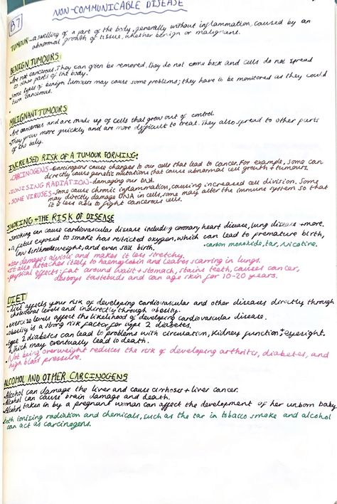 School Revision, Gcse Biology, Non Communicable Disease, Science Revision, Gcse Science, Science Notes, Science Biology, Biology, Disease
